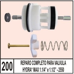 REPARO 200 COMPLETO VALVULA HYDRA MAX 1.1/4 X 1.1/2 2550 MIX PLASTIK
