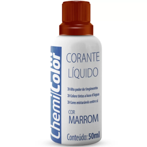 CORANTE CHEMICOLOR LIQUIDO MARROM 50ML (FD:12UN)